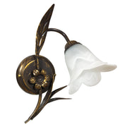 Applique 1xE14 Montatura Marrone Oro Vetro Spugnato Bianco E-Energy Amelia