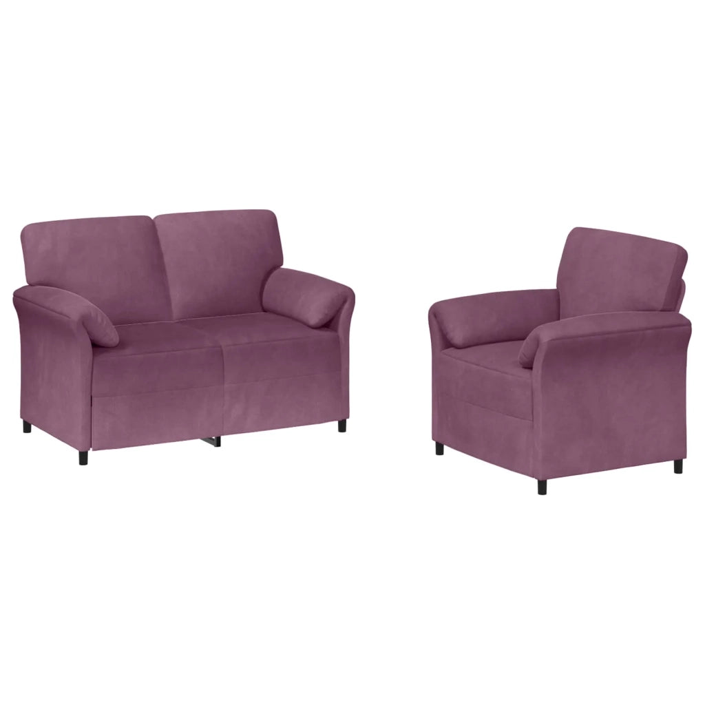 Set di divani 2 pz Viola Velluto 3424898
