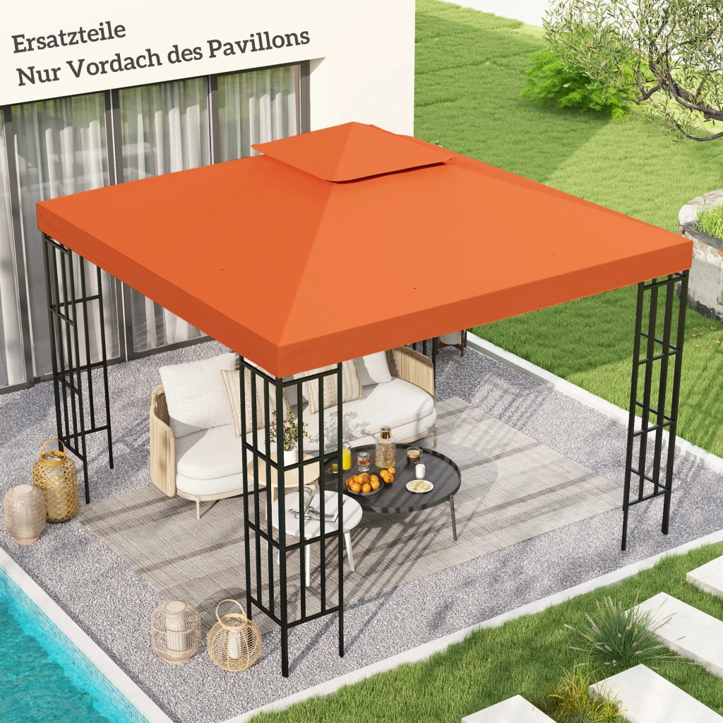 Copertura per Gazebo 3x3m ¨C zephmum ¨C Impermeabile Polyester Rosso Ruggine