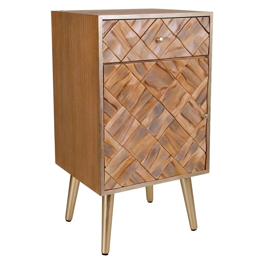 Comodino in legno marrone 40x35x71