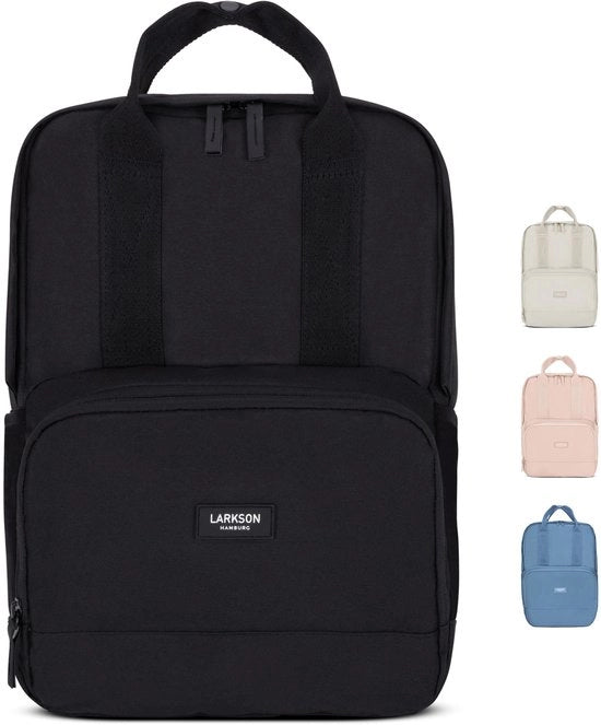 Zaino Uomo e Donna Nero - Nr. 6 - Zaino con Tasca per Laptop 16 pollici - Zaini per Scuola Urbana - Zaini da Ufficio per Ragazze e Adolescenti - Impermeabile