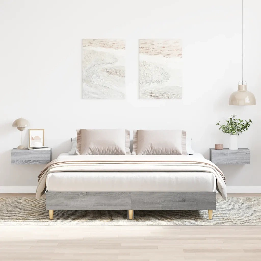 Letto matrimoniale | Letto per adulti | Giroletto senza Materasso Grigio Sonoma 140x200 cm Truciolato