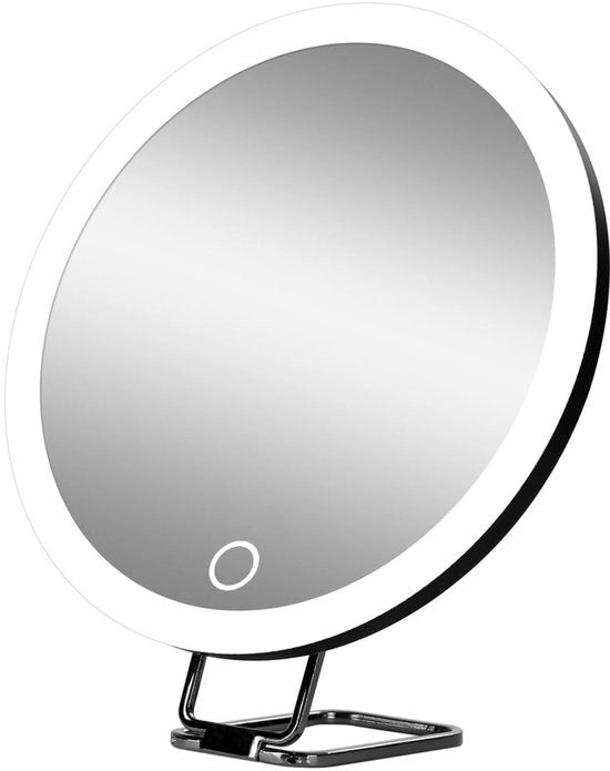 Specchio di trucco con illuminazione - 360 gradi girevole - 30x ingrandimento - modalità a tre colori - chiusura a vite - dimensioni standard da ufficio - Specchio illuminato