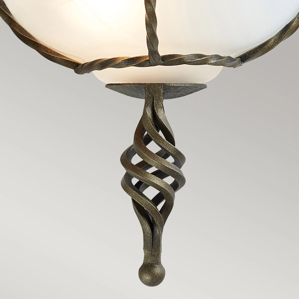 Applique Pembroke oro/nero vetro bianco Elstead 1xE27