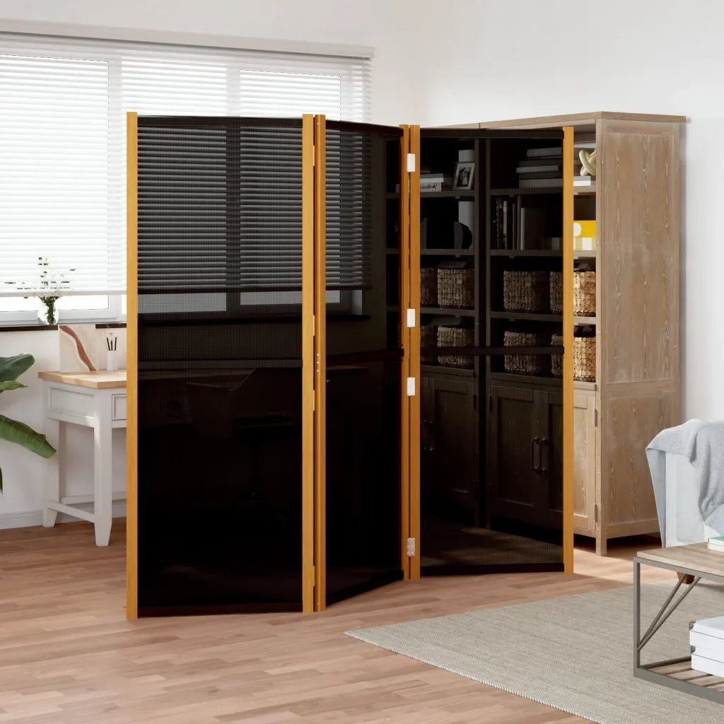 Divisorio Ambienti | Divider per stanze | Paravento a 3 Pannelli Nero 210x180 cm