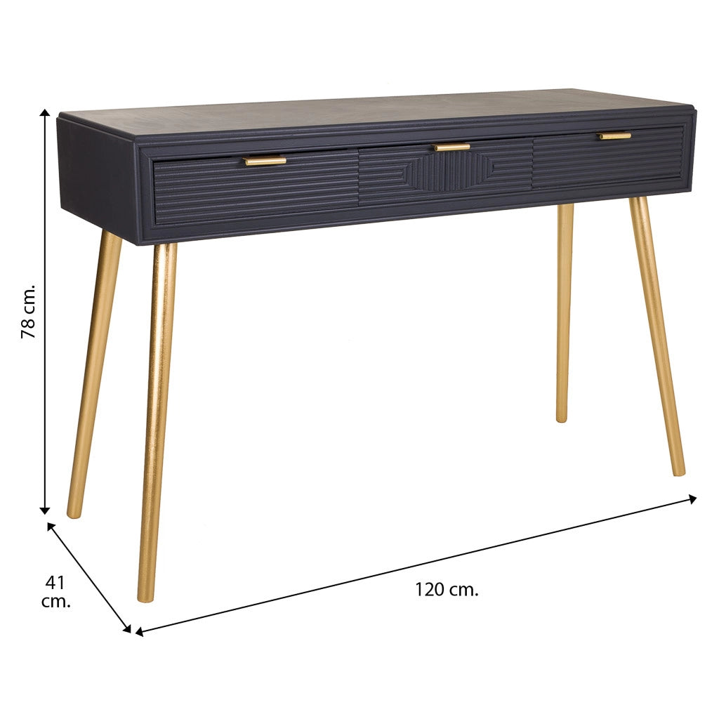 Mobile da ingresso in legno grigio scuro 120x41x78h