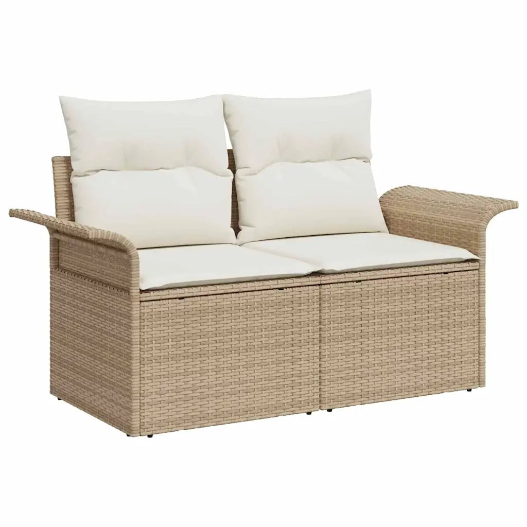 Set Divano da Giardino con cuscino 8 pcs Beige polyrattan 3345271