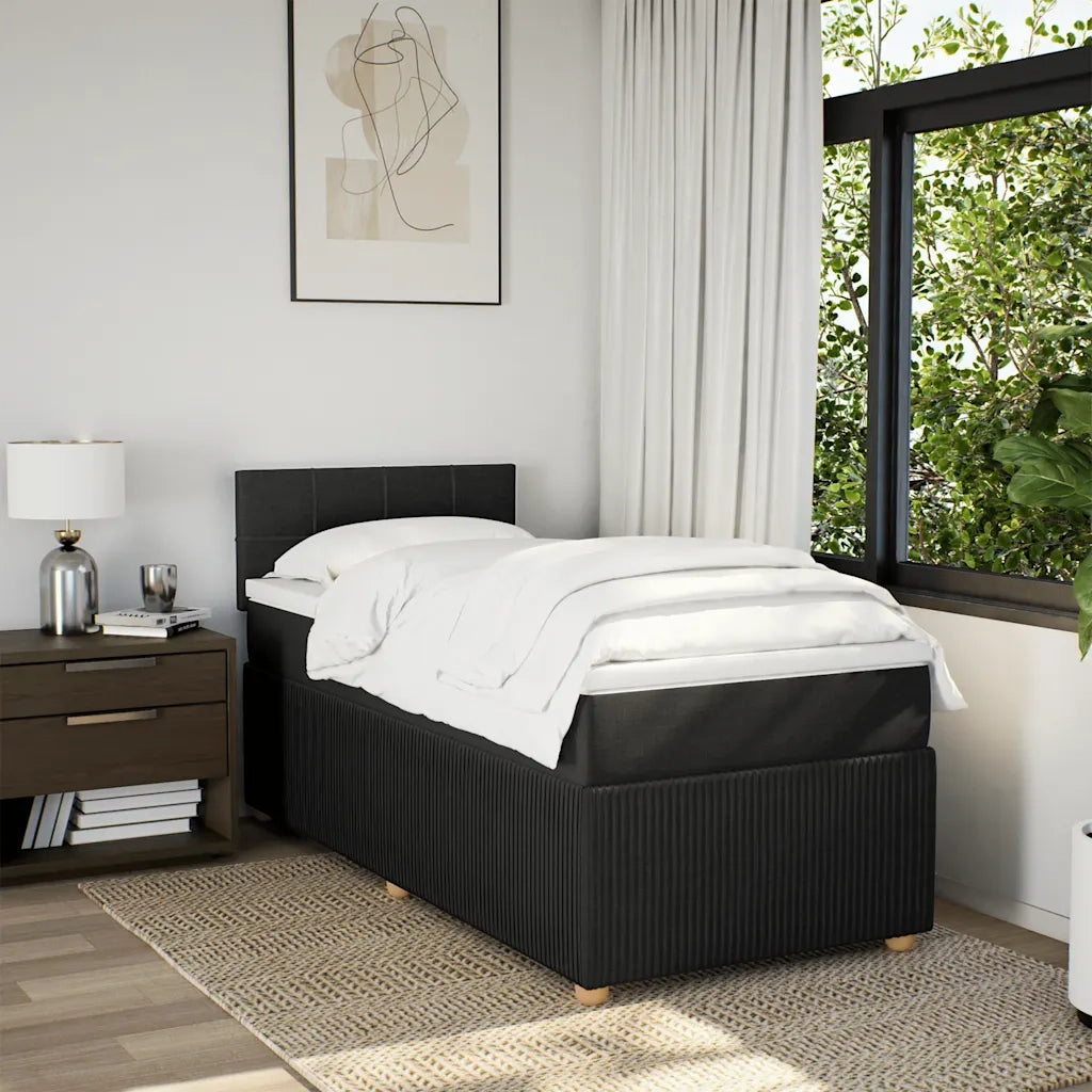 Giroletto a Molle con Materasso Nero 80x200 cm inTessuto 3287285
