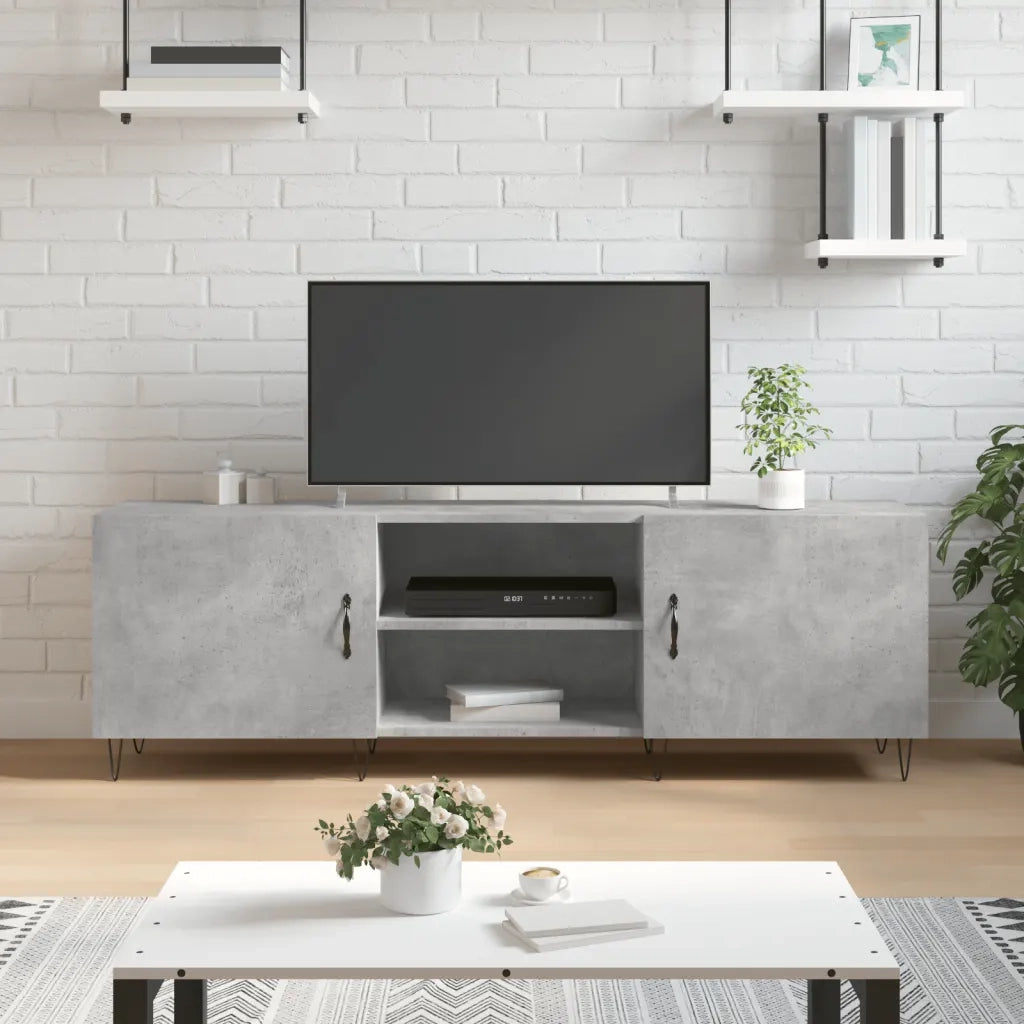 Mobile TV | Armadietto TV | Mobile Porta TV Grigio Cemento 150x30x50cm in Legno Multistrato