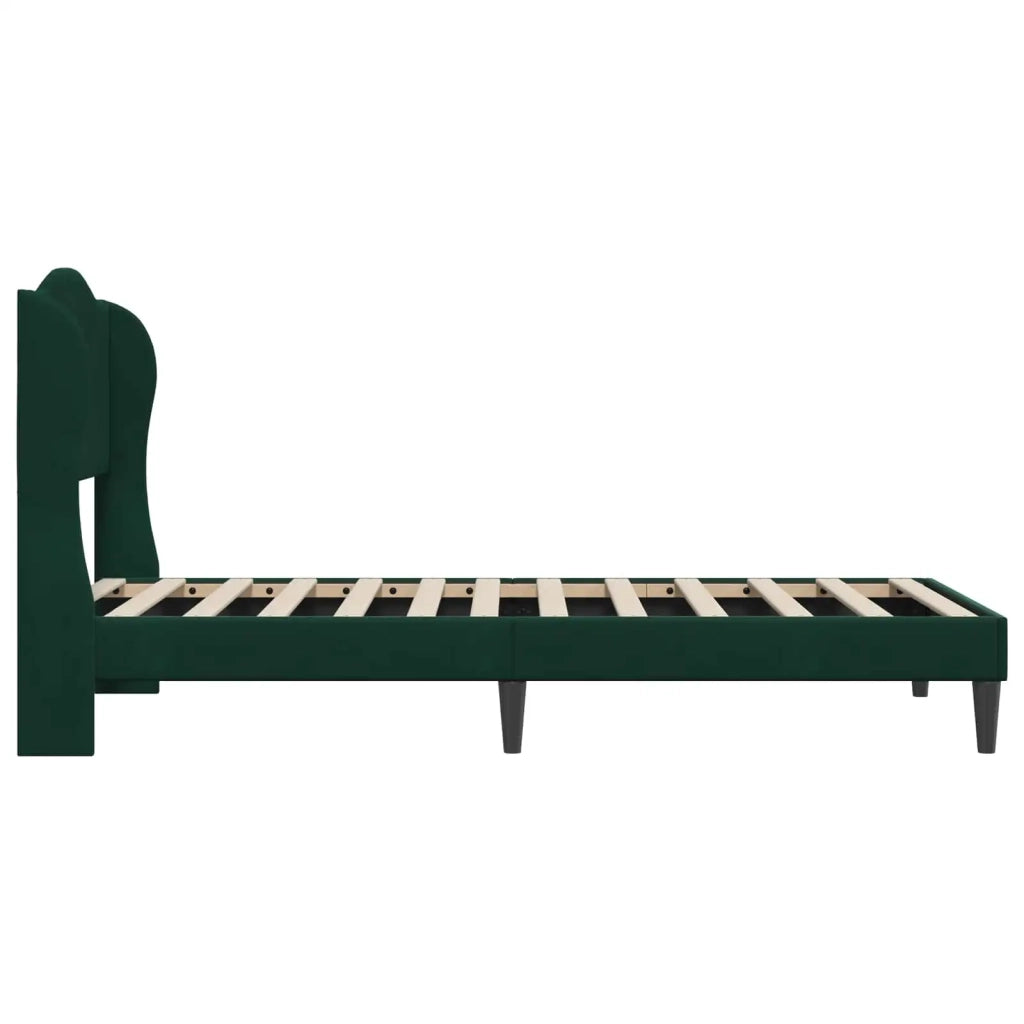 Struttura del letto-Giroletto Verde Scuro 80 x 200 cm Velluto 468528