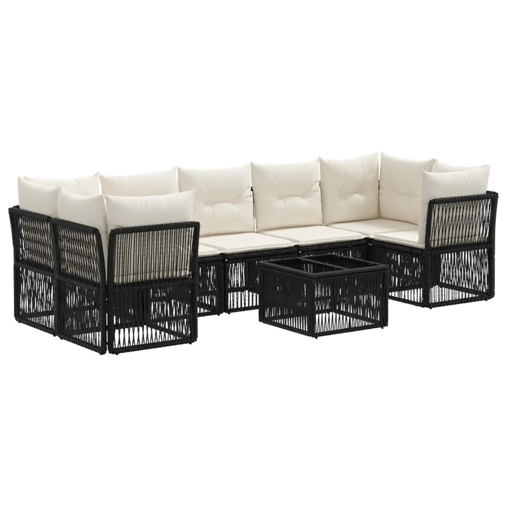 Set Divano da Giardino 8 pz Nero polyrattan 3434140