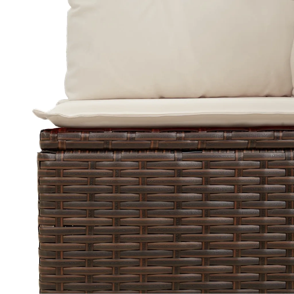 Set Divani da Giardino 9pz con Cuscini Marrone in Polyrattan 3268673