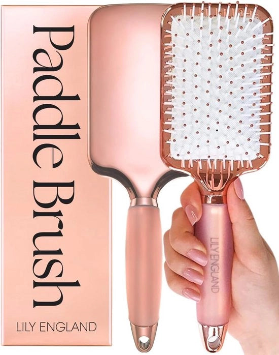 Spazzola a pedicelli per capelli: sciogliere, dirizzare e asciugare in stile - Rosa oro