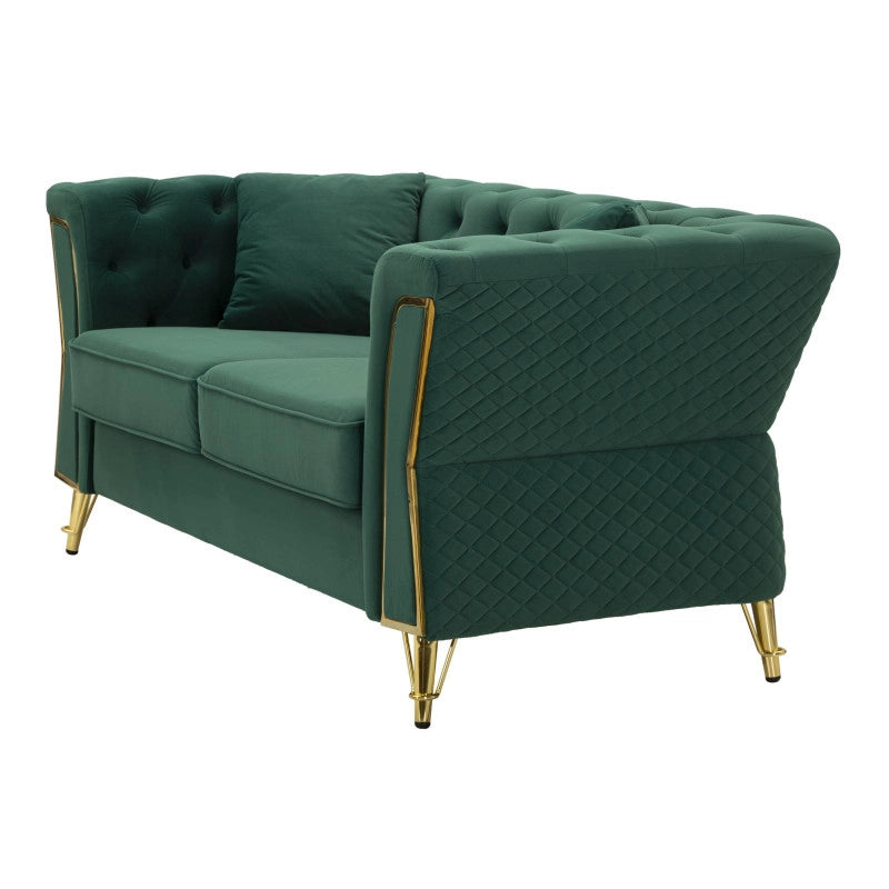 Divano Emy Verde Con Cuscini cm 162x83x76