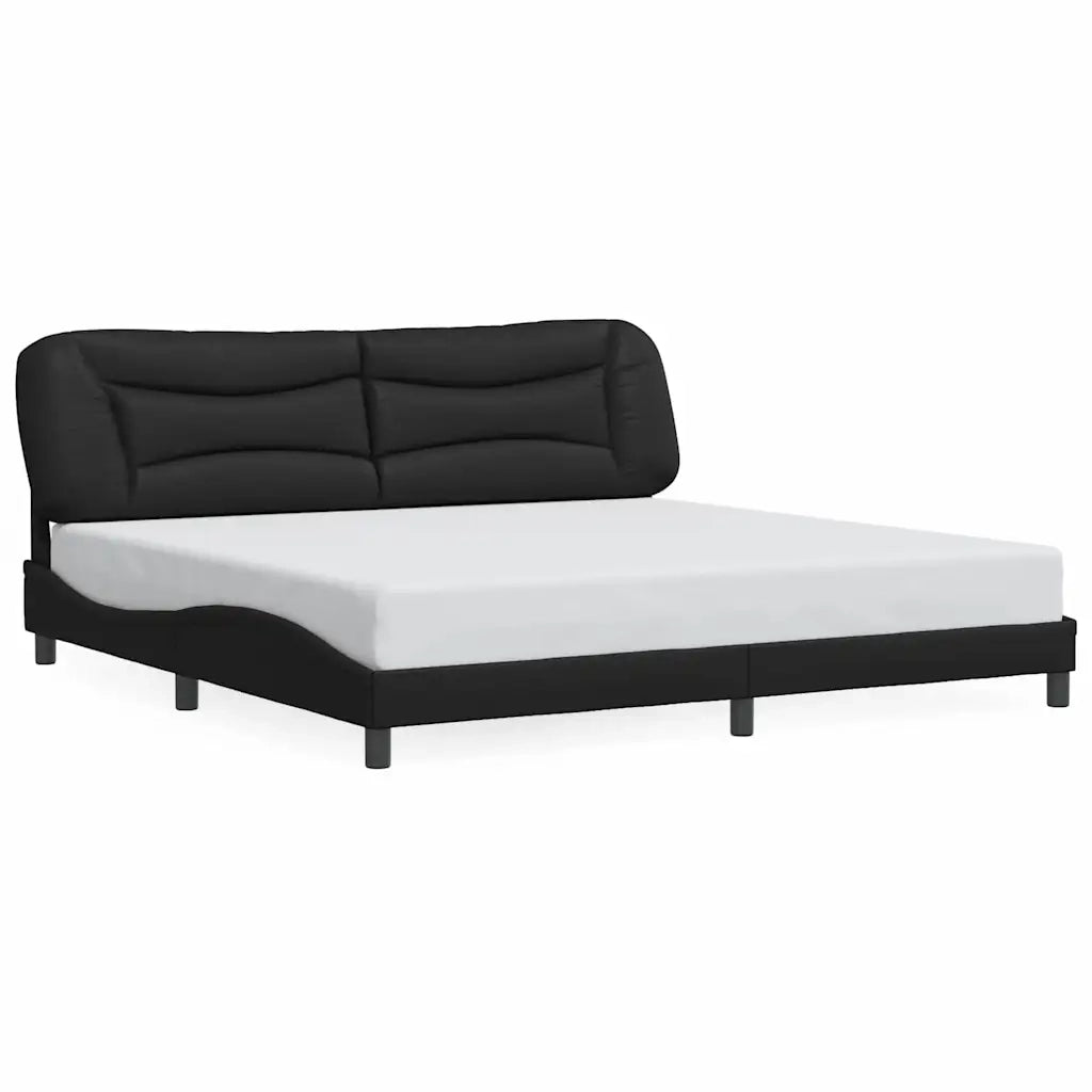 Giroletto senza Materasso Hvar Nero 200x200 cm in Similpelle