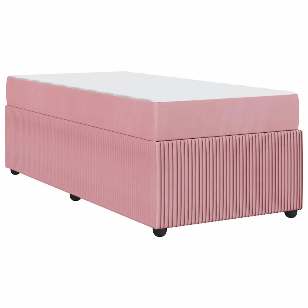 Letto singolo | Letto per adulti | Struttura del letto con materasso Rosa 100 x 200 cm Tessuto