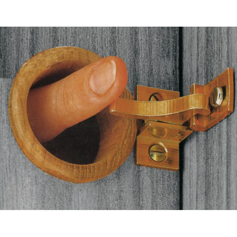 CHIUSURA OTTONE C/BOCCOLA TEAK DOOR-LATCH