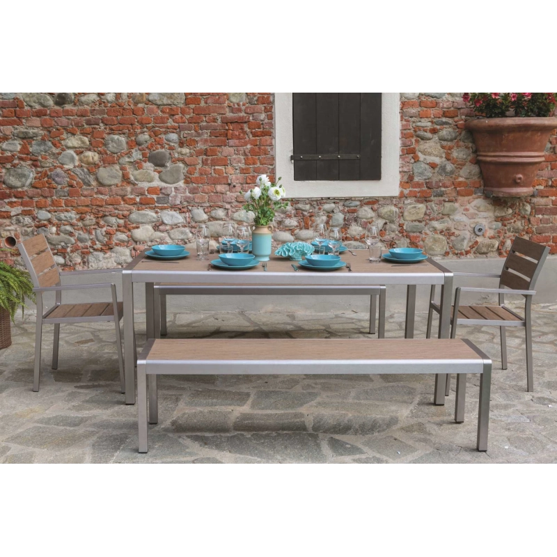 Poltrona alluminio polywood seattle marrone cm 54x58h88