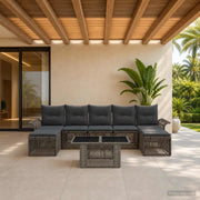 Set Divano da Giardino 8 pz Grigio e Grigio Scuro polyrattan 3436679
