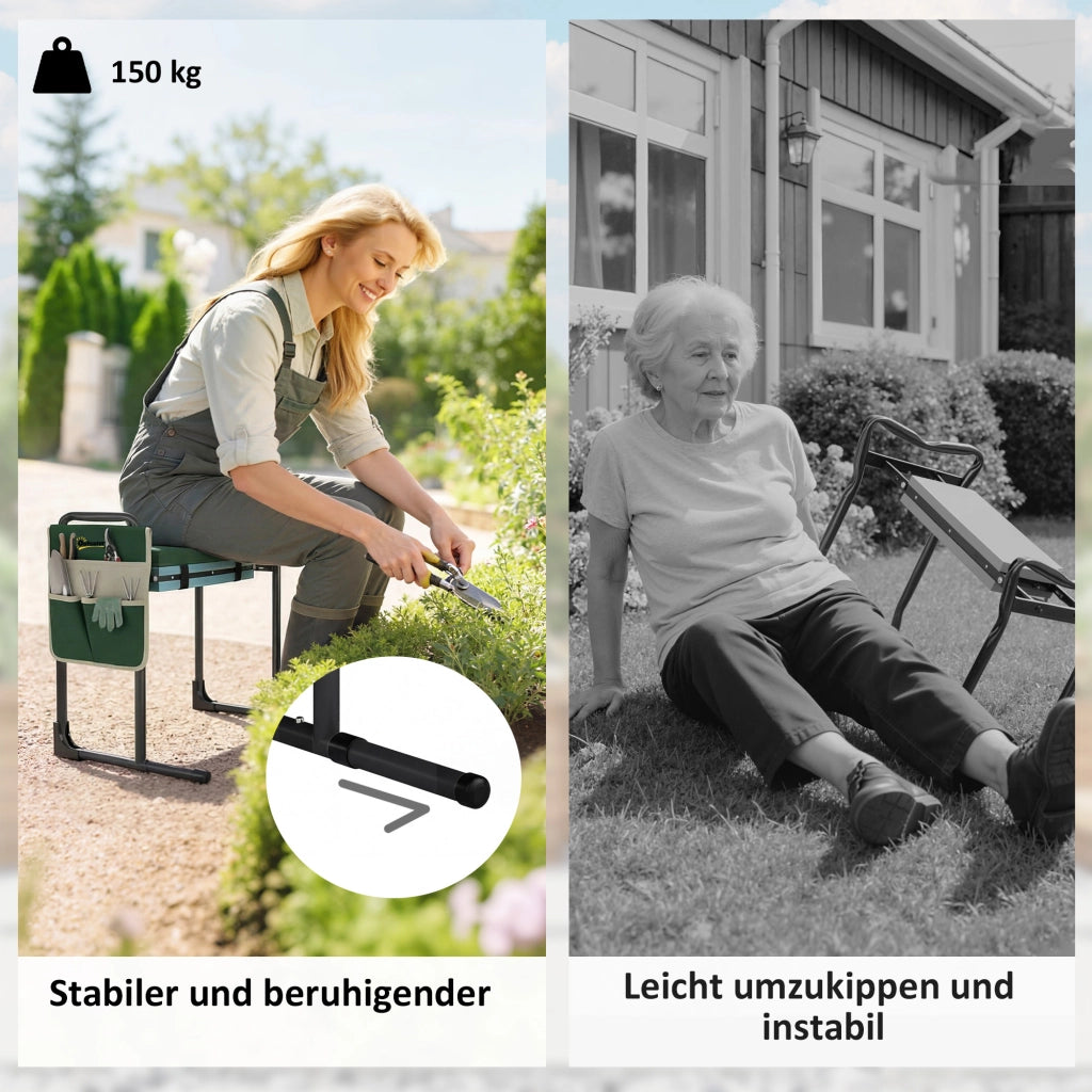 Cuscino per Giardino e Sgabello ¨C Minimal ¨C Grigio, Polipropilene, 150 kg