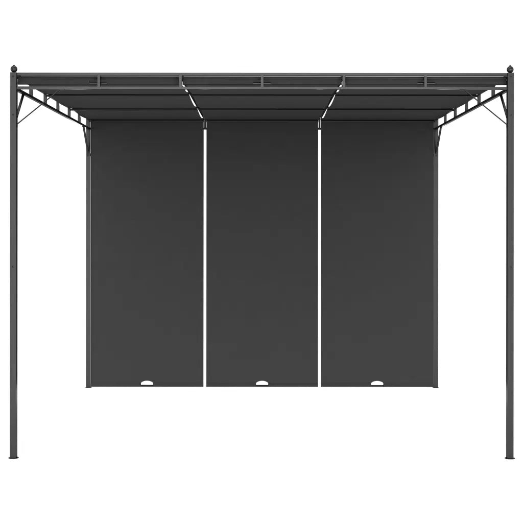 Gazebo | Pergolato da Giardino con Tenda Laterale 3x3x2,25 m Antracite