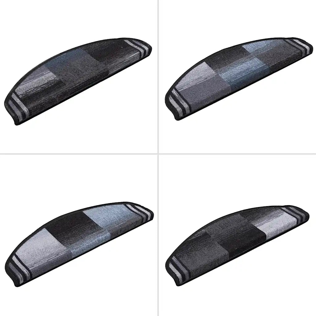 Tappetini per Scale Autoadesivi 5 pz | Gradini per Scale 65x21x4 cm Nero e Grigio