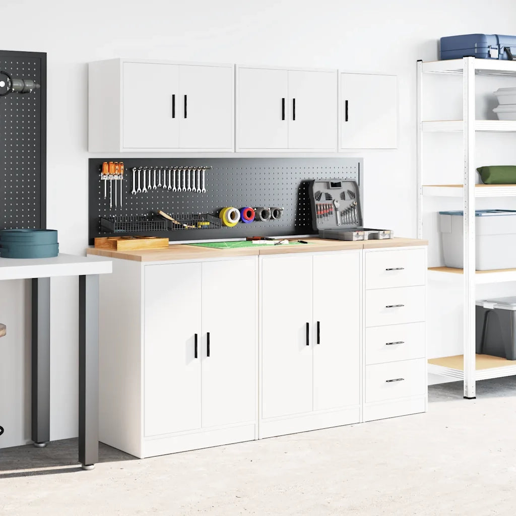 Pensile per Garage Bianco in Legno Multistrato 860625