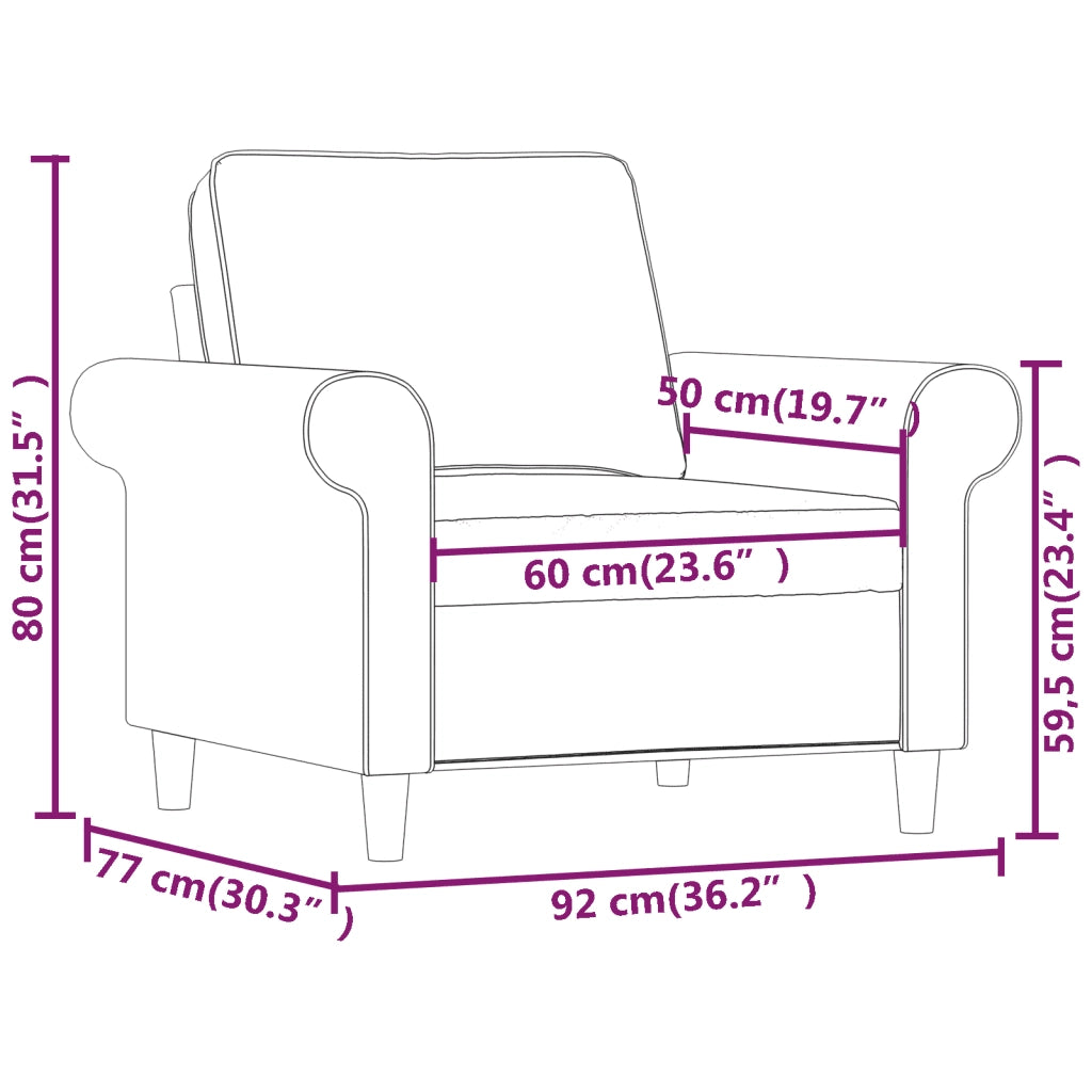Poltrona Grigio Chiaro 60 cm in Tessuto 349177