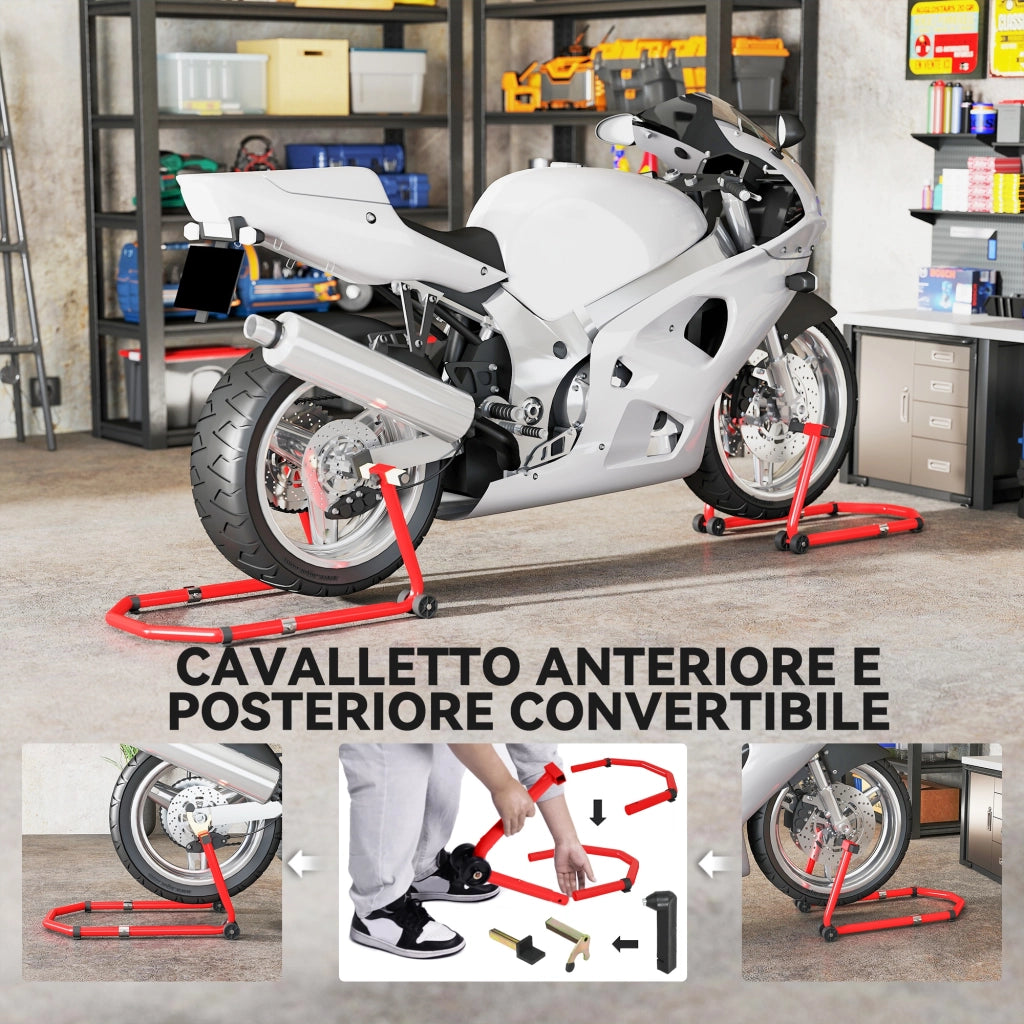 Cavalletto Moto Anteriore e Posteriore ¨C Minimal ¨C Rosso