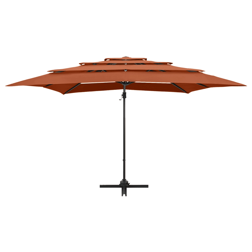 Ombrellone a 4 Livelli Palo in Alluminio 250x250 cm Terracotta 313825