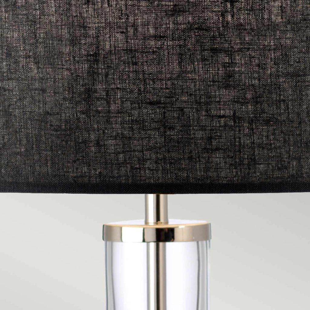 Lampada da tavolo vetro nichel paralume nero Orb E27 Elstead