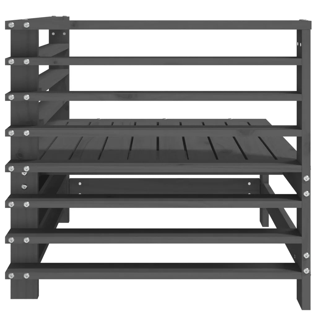 Divano componibile-Divani Angolari da Giardino 2 pz Grigi Legno Massello di Pino 430309
