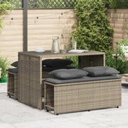 Set da Pranzo da Giardino 3 pz con Cuscini in Polyrattan Grigio 4003904