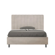 BS COM Letto una piazza e mezza con rete imbottito 120x190 microfibra sabbia