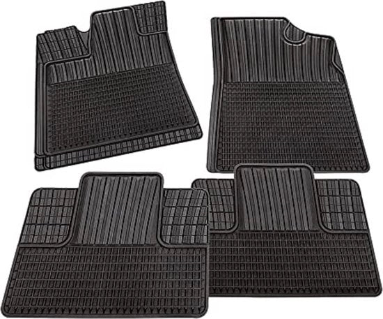 Set di tappeti auto tutti i climi - 4 pezzi neri TPE gomma