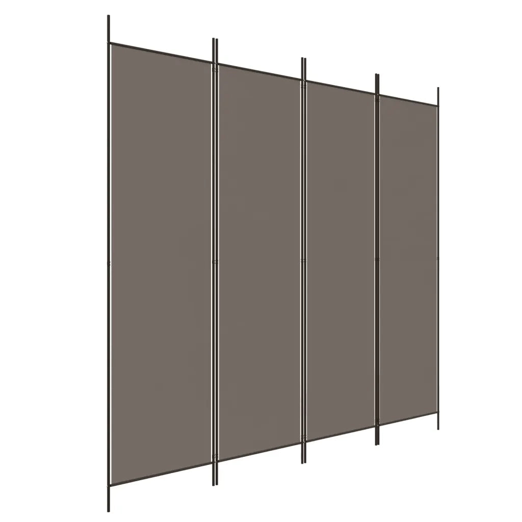 Divisorio a 4 Pannelli Antracite 200x220 cm Tessuto 350200
