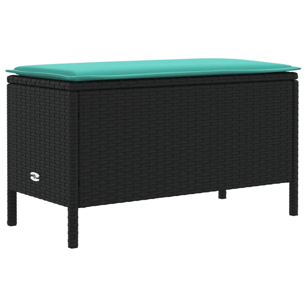 Set di Mobili con cuscino 7 pcs Nero e Turchese Rattan in PE 3422194