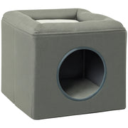 Casetta per gatto a 2 livelli con cuscino ¨C Minimal ¨C grigio 36.5x36.5x33 cm