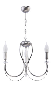 Lampadario retro 3 luci argento cromato E14 Jupiter