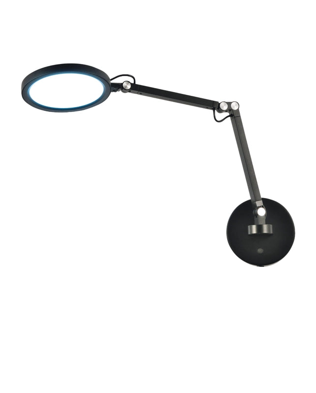 Regina - Lampada da muro orientabile rotonda Fabas Luce - Applique LED 9W dimmerabile CCT (3000K 4000K 5000K 6000K) - Nera