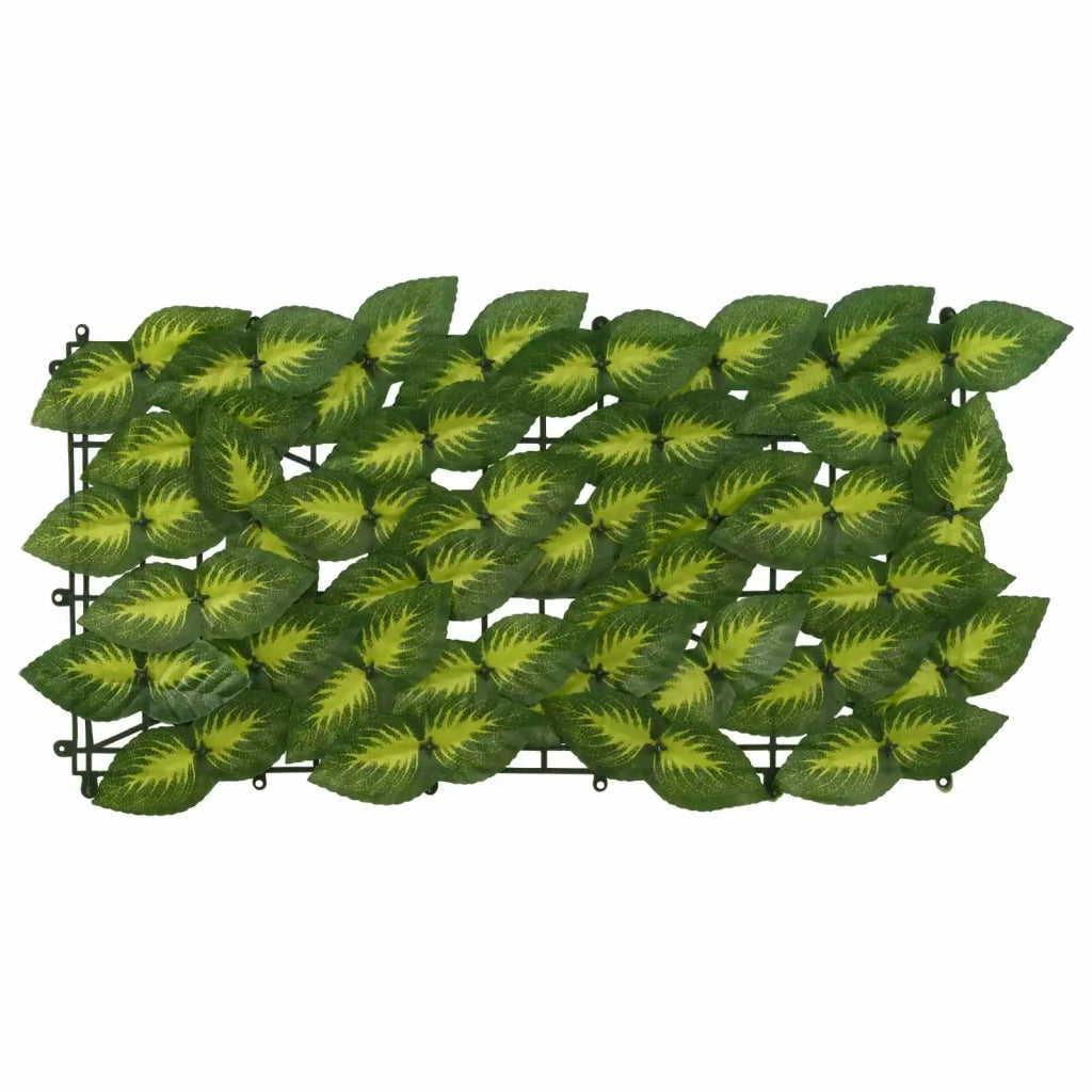 Paravento da Balcone | Schermo per balcone con foglie Verde e Giallo 300 x 100 cm