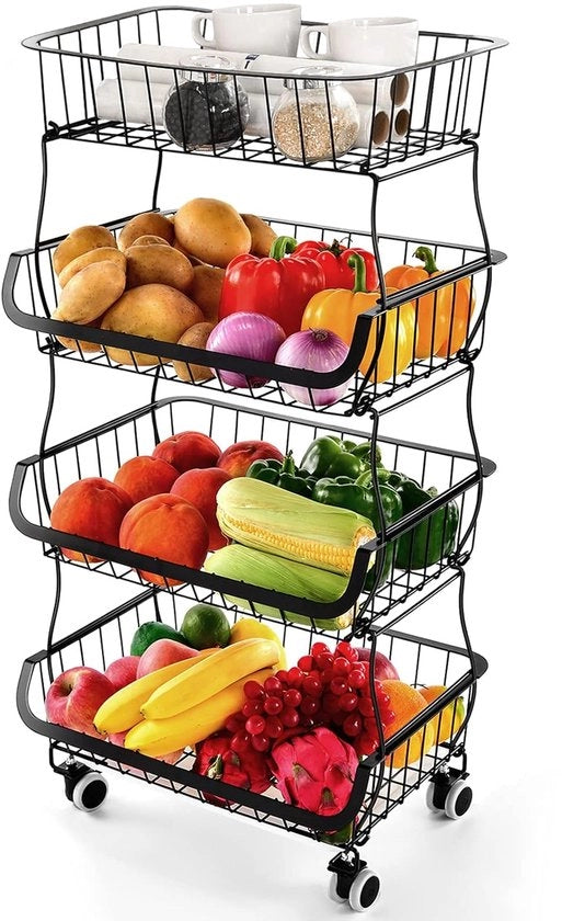 Contenitore a ruote per verdure - 4 livelli - versatile e pratico
