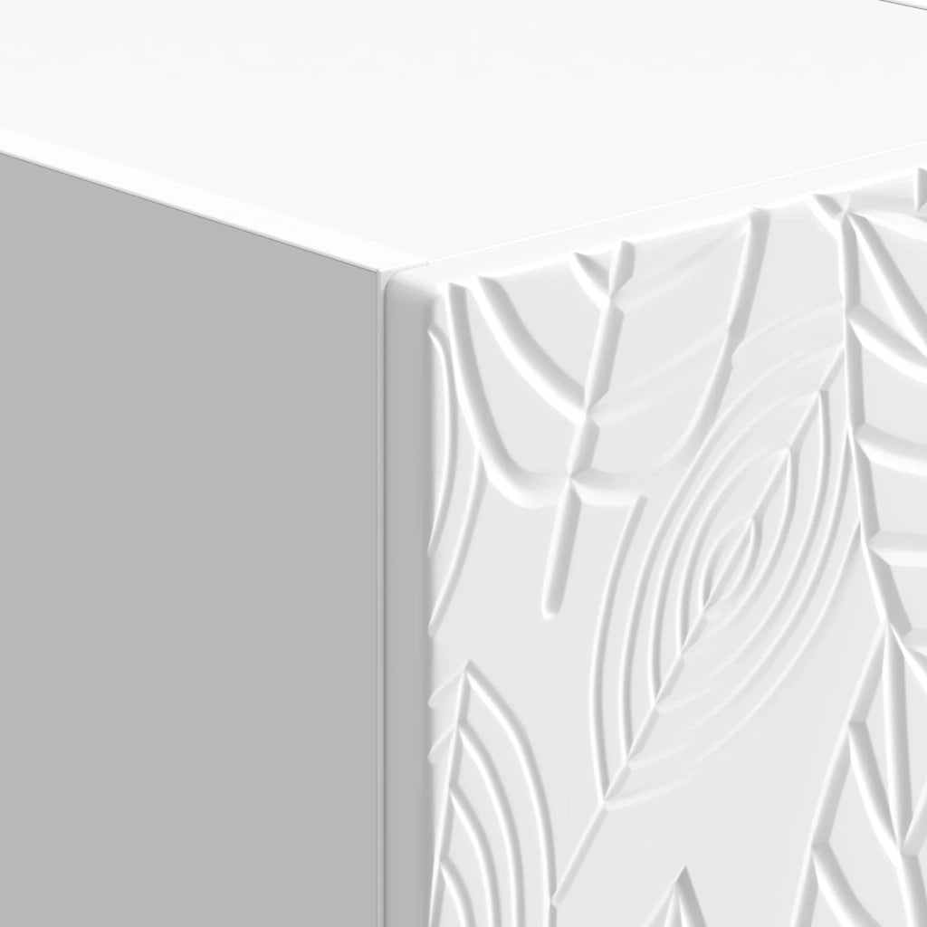 Comodino 2 pz Bianco Lucido 43 x 34,5 x 48 cm 894994