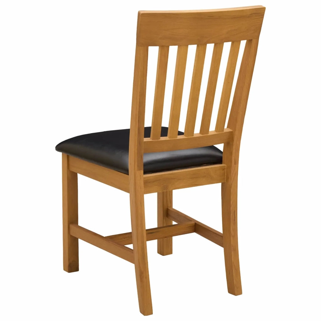 Sedia da pranzo 2 pcs Legno di Quercia Massello Nero 42039157