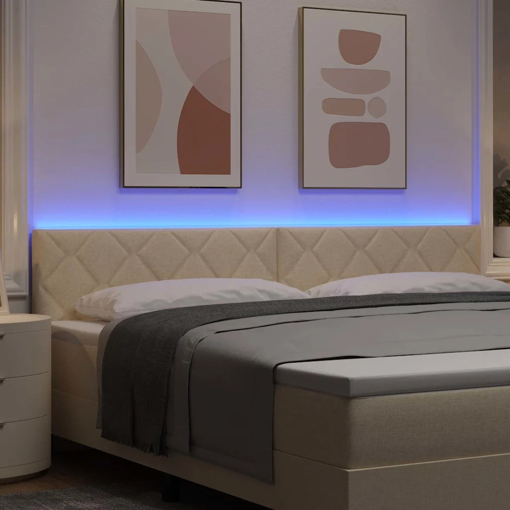 Testiera | Testata LED Crema 200 cm Tessuto