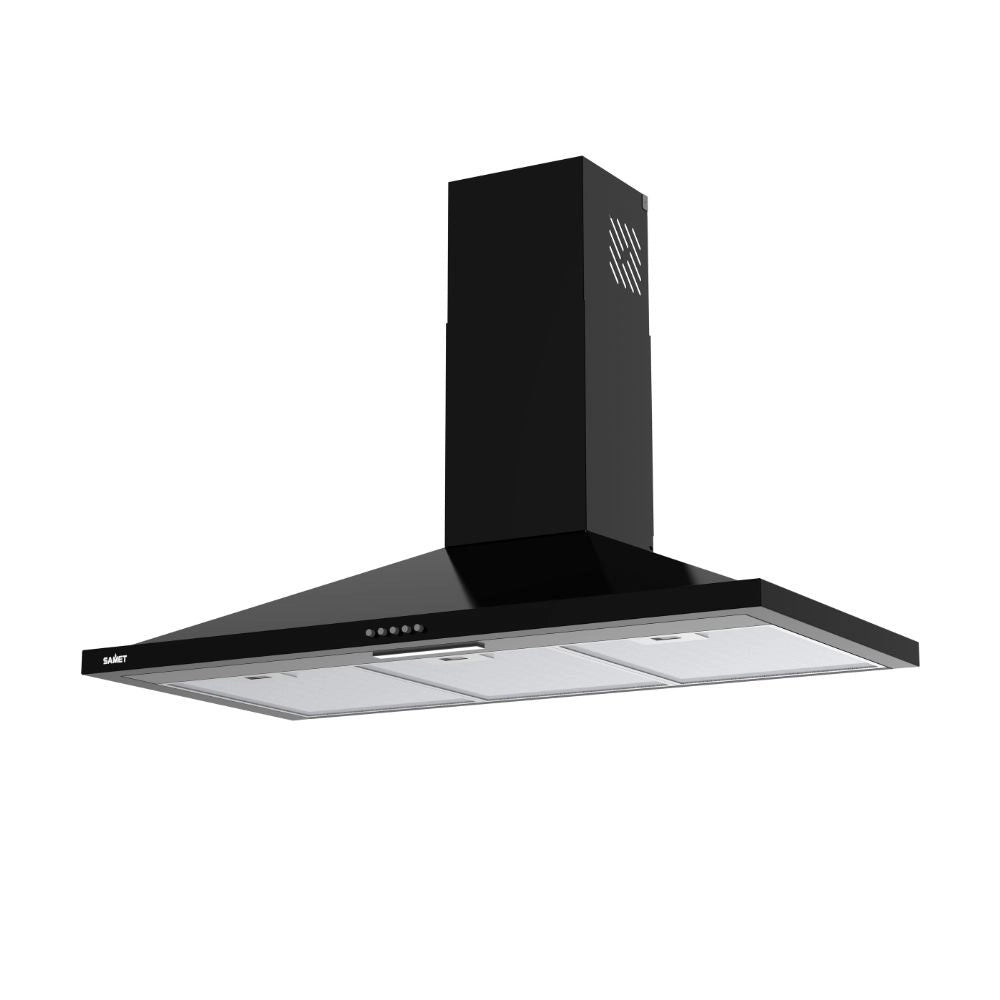 Cappa a piramide 90 cm Eolo90 Samet colore nero