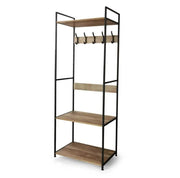 Appendiabiti metallo e legno 5 ganci cm 59x39x174 h