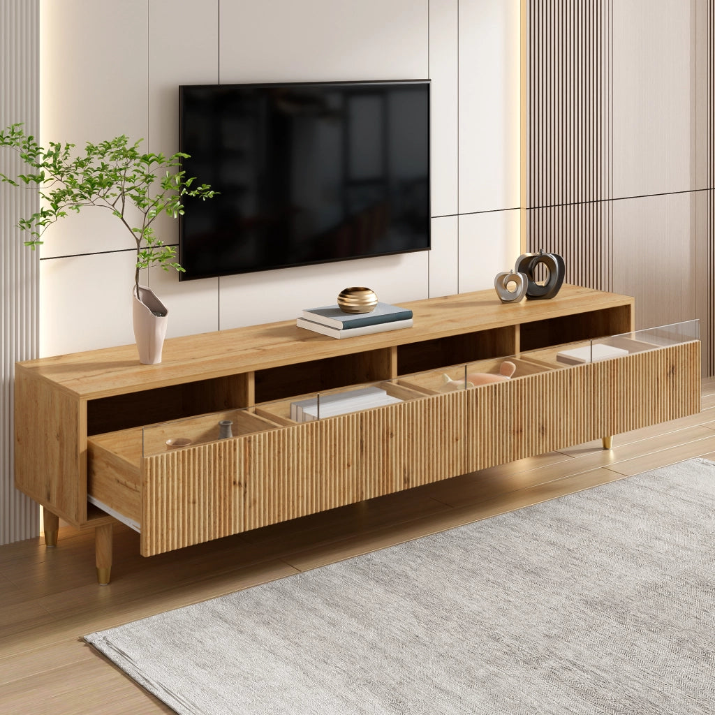 Cassettiera TV in MDF con finitura legno 178 cm
