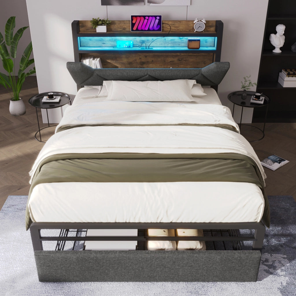 letto imbottito lino grigio 90 x 200 cm