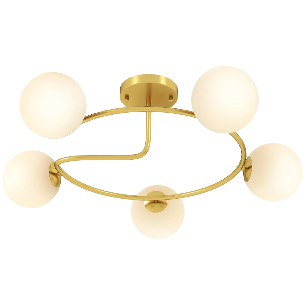 Lampadario a soffitto moderno ¨C zephmum ¨C 5 luci G9, dorato e bianco